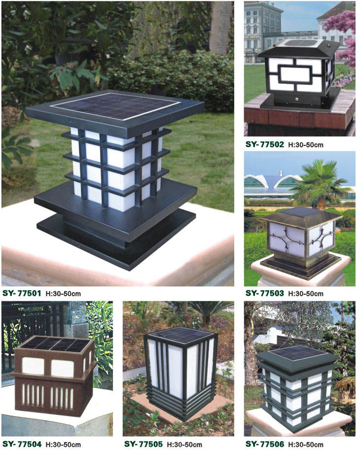 方形太阳能LED柱头灯